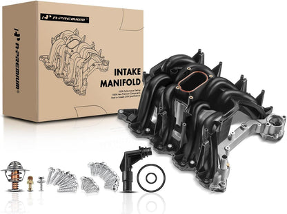 Upper Intake Manifold with Gaskets Thermostat Kits Compatible with Ford E/F Series, E150, E250, E350, E450, F150, F250, F350, Excursion, Expedition, 5.4L V8, Replace# 2L1Z-9424-AA