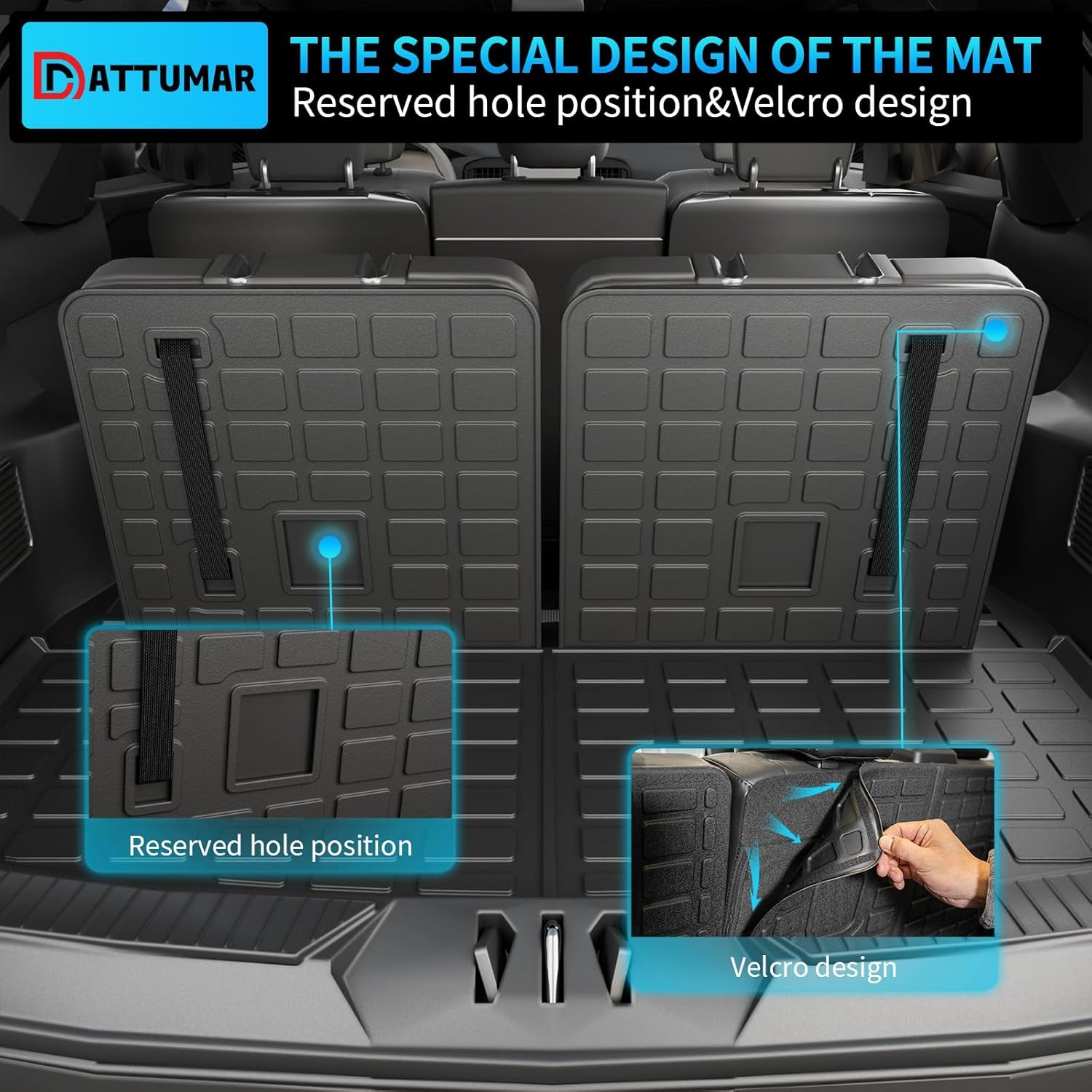 All-Weather Floor Mats and Cargo Liner Compatible with 2020-2025 Ford Explorer 6-Seater, Includes Upgraded Trunk Mat with Backrest Mat and Floor Mats, 2024 Explorer Accessories