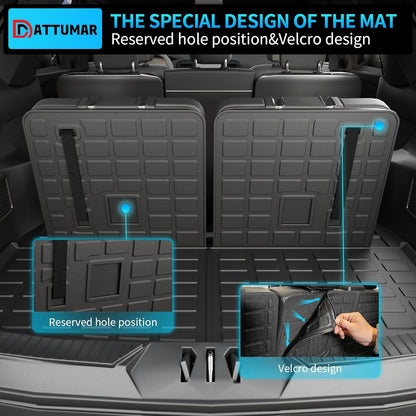 All-Weather Floor Mats and Cargo Liner Compatible with 2020-2025 Ford Explorer 6-Seater, Includes Upgraded Trunk Mat with Backrest Mat and Floor Mats, 2024 Explorer Accessories