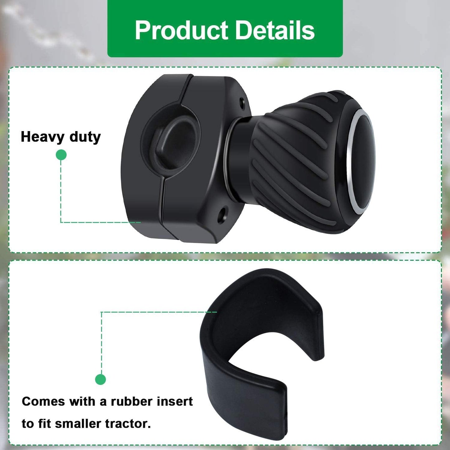 𝙎𝙩𝙚𝙚𝙧𝙞𝙣𝙜 𝙒𝙝𝙚𝙚𝙡 𝙎𝙥𝙞𝙣𝙣𝙚𝙧 𝙆𝙣𝙤𝙗𝙨 for Kubota Jo-Hn Dee-Re Tractors, Cars, Trucks, Mowers, Forklifts, Universal Spinner Knob Steering Wheel Ball Knob