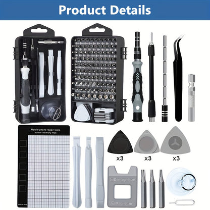 122 In 1 Precision Screwdriver Set, Electronics Magnetic Repair Tool Kit With Case For Repair Computer, IPhone, PC, Cellphone, Laptop, Switch, PS4, Game Console, Watch, Glasses Etc