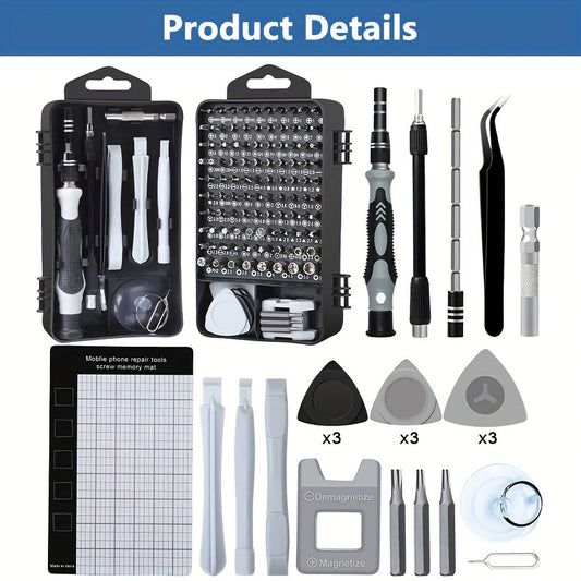 122 In 1 Precision Screwdriver Set, Electronics Magnetic Repair Tool Kit With Case For Repair Computer, IPhone, PC, Cellphone, Laptop, Switch, PS4, Game Console, Watch, Glasses Etc