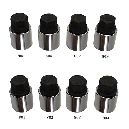 9PCS 25.5Mm Wheel Lock Nut Remover Kit for Jeep (JK) - 19Mm X 20Mm Aluminum Wheel Nut Remover