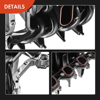Upper Intake Manifold with Gaskets Thermostat Kits Compatible with Ford E/F Series, E150, E250, E350, E450, F150, F250, F350, Excursion, Expedition, 5.4L V8, Replace# 2L1Z-9424-AA