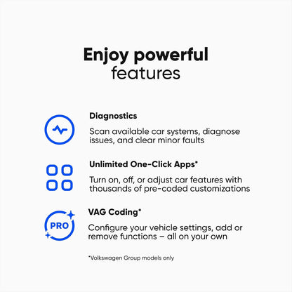 OBD2 Diagnostic Tool Scanner for Audi Seat Cupra Skoda Volkswagen BMW Mini Toyota (Android & Ios, Next Gen Device) (Ultimate Pack)