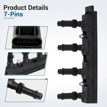 UF669 Ignition Coil Pack and 4 Platinum Spark Plugs 2667 Compatible with 2011-2020 Chevrolet Chevy Cruze Limited Sonic Trax Volt Cadillac ELR Buick Encore L4 1.4L