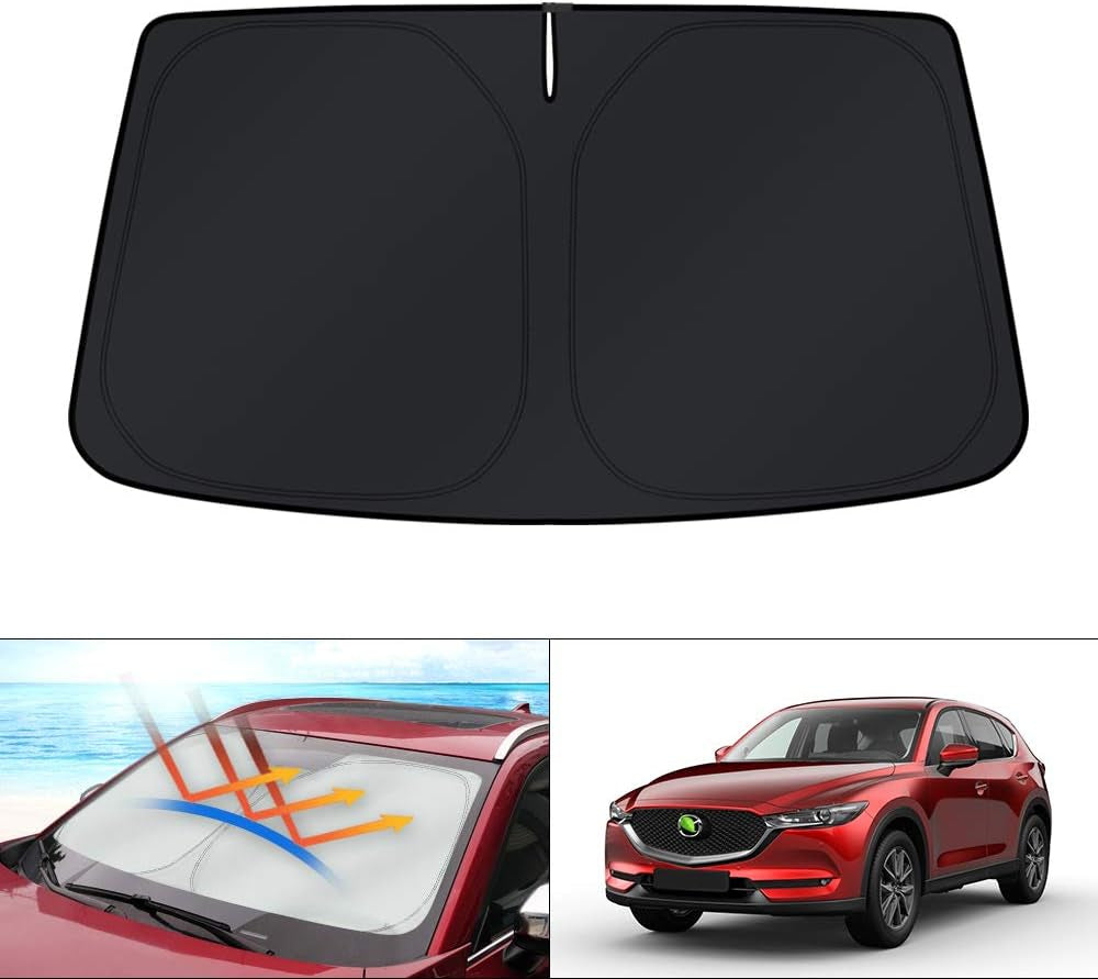 Windshield Sun Shade for Mazda CX-5 2017-2024 2025 2026 CX5 Accessories Window Shade Sun Visor Protector Blocks UV Rays Keep Car Cooler