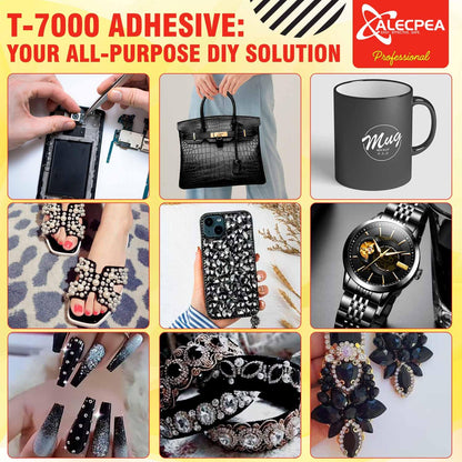 ALECPEA Upgrade T-7000 Black Adhesive Glue - 2PCS 15ml | High-Performance Waterproof Adhesive for Precision Repairs, Perfect for Phone, Electronics, Jewelry, and Crafts