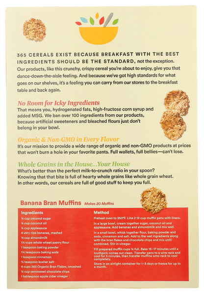 365 by Whole Foods Market, Organic Bran Flakes Cereal, 15 Ounce