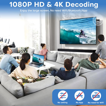 Wireless HDMI for Streaming,Transmitter and Receiver Kit, Built-in Antenna Low-Latency Transmission of 1080P HD Video Streams, 2.4/5.8GHz Dual-Band, Auto Pairing for PC/Laptop/TV/Monitor/Projector