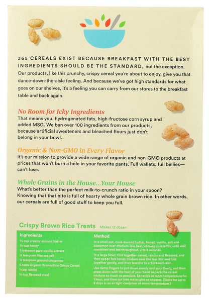 365 by Whole Foods Market, Organic Brown Rice Crisps Cereal, 12 Ounce