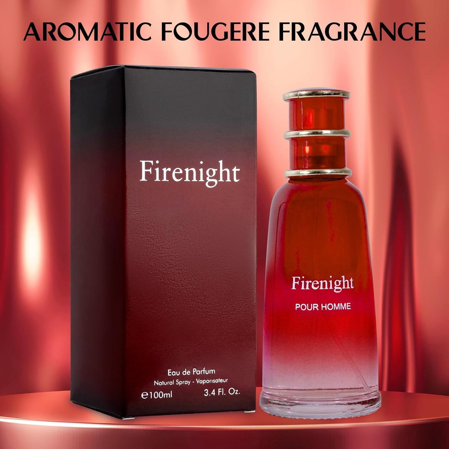 NovoGlow Firenight Pour Homme- Eau De Parfum Spray Perfume, Fragrance For Men- Daywear, Casual Daily Cologne 3.4 Oz Bottle- Ideal EDT Beauty Gift for Birthday, Anniversary