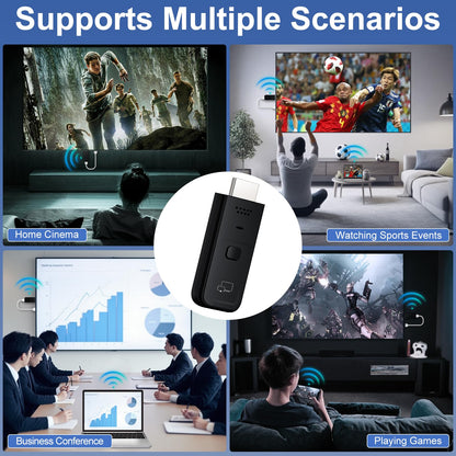 Wireless HDMI Display Dongle Adapter 2025, 1080P Plug & Play HDMI Extender Wireless Receiver for Smartphone/PC/Laptop to TV/Monitor/Projector, HD Streaming Video/Audio/File, Airplay & Miracast Support
