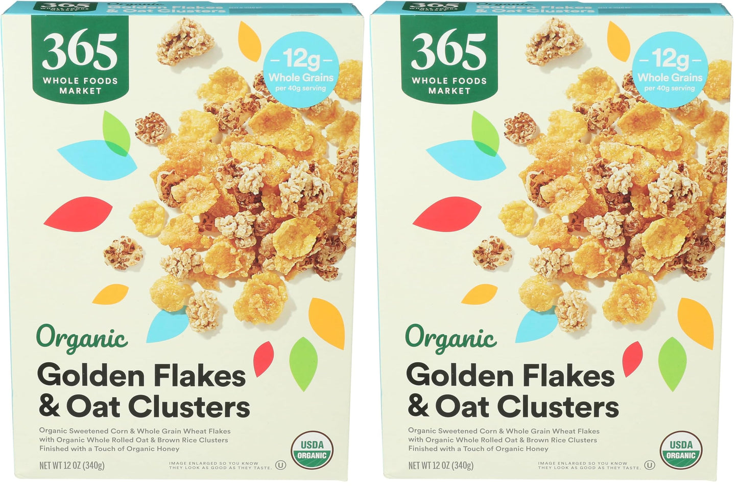 365 By Whole Foods Market, Organic Golden Flakes & Oat Clusters, 12 Ounce