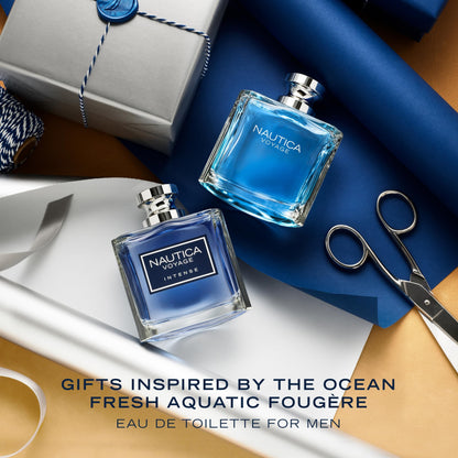 Nautica Voyage Eau De Toilette, Cologne and Fragrance For Men, Fresh, Romantic, Fruity Scent Woody, Aquatic Notes of Apple, Water Lotus, Cedarwood, and Musk Ideal Day Wear, Long Lasting 3.3Fl oz
