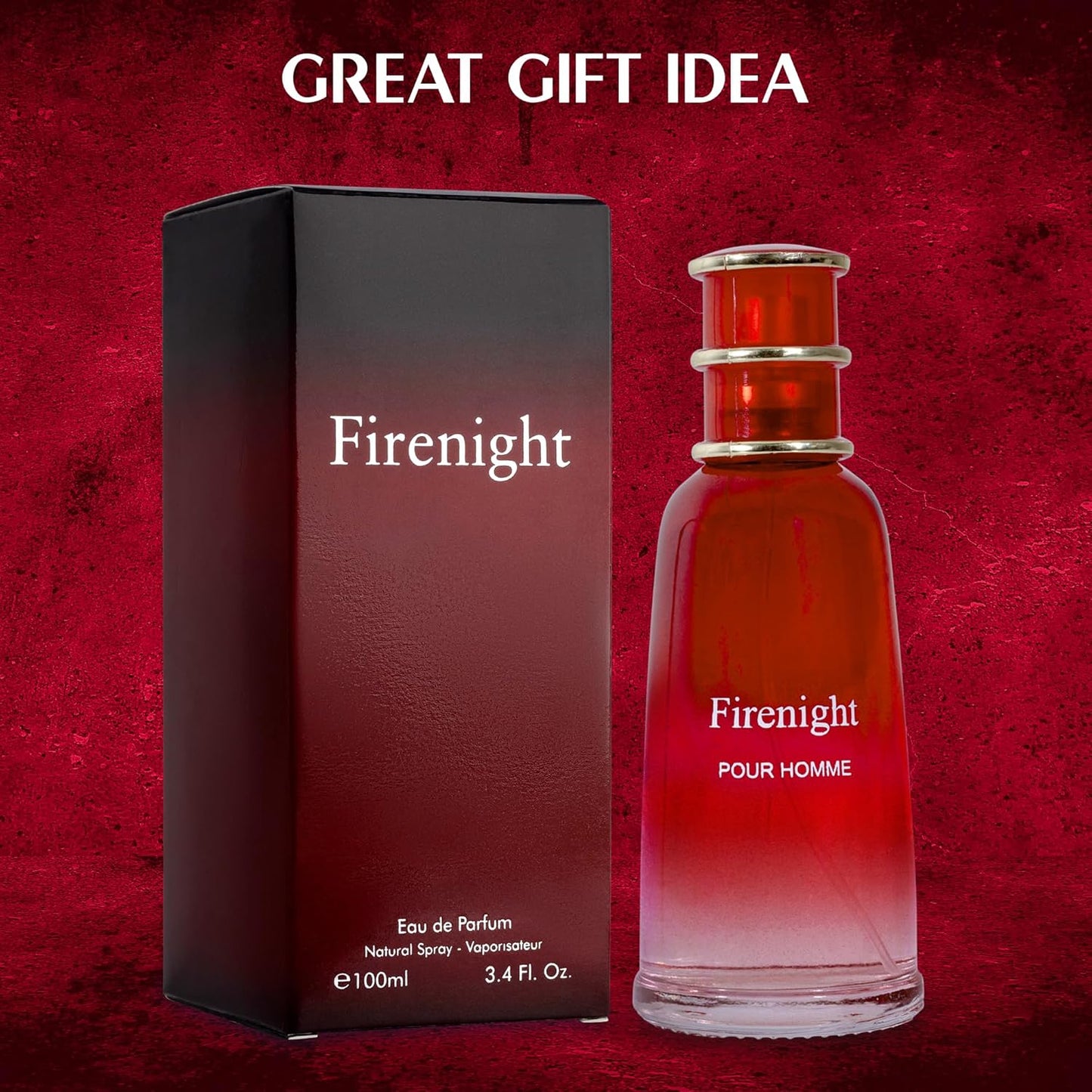 NovoGlow Firenight Pour Homme- Eau De Parfum Spray Perfume, Fragrance For Men- Daywear, Casual Daily Cologne 3.4 Oz Bottle- Ideal EDT Beauty Gift for Birthday, Anniversary