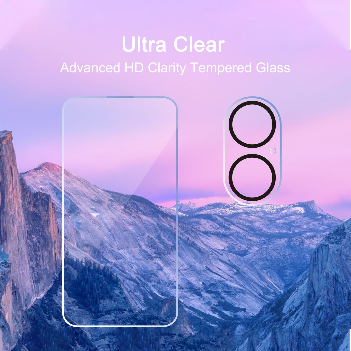 Ailun 2 Pack Screen Protector for iPhone 13 [6.1 inch Display] with 2 Pack Tempered Glass Camera Lens Protector,[9H Hardness]-HD