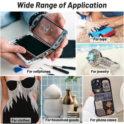 T7000 Black Glue for Phone Repair, 2 X 25 ML Semi Fluid Craft Glue T-7000 Adhesive Glue with Precision Tips for Fabric, Leather, Rubber Cement, Toys, Wood, Metal, Rhinestones Jewelry Making