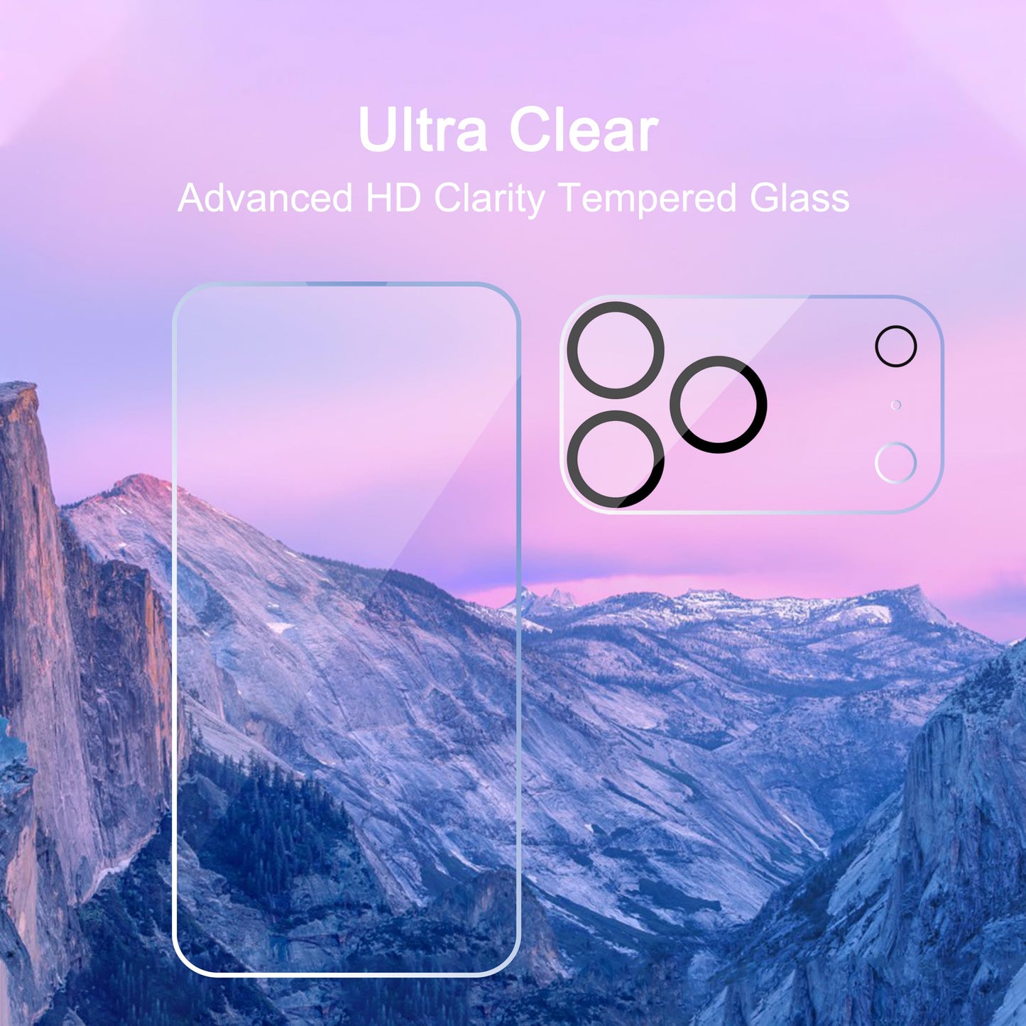 Ailun 2 Pack Screen Protector for iPhone 13 [6.1 inch Display] with 2 Pack Tempered Glass Camera Lens Protector,[9H Hardness]-HD