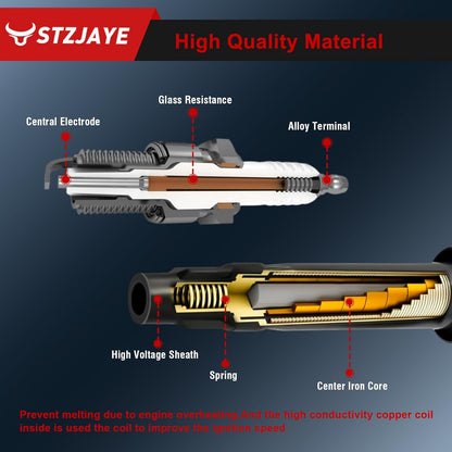 UF620 Ignition Coil &4504 Iridium Spark Plug Set of 4 Pack Compatible with Chevy Aveo 2009-2011,For Aveo5 2009-2011,For Cruze 2011-2015,For Cruze Limited 2016 Coil Pack