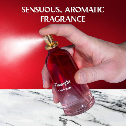 NovoGlow Firenight Pour Homme- Eau De Parfum Spray Perfume, Fragrance For Men- Daywear, Casual Daily Cologne 3.4 Oz Bottle- Ideal EDT Beauty Gift for Birthday, Anniversary