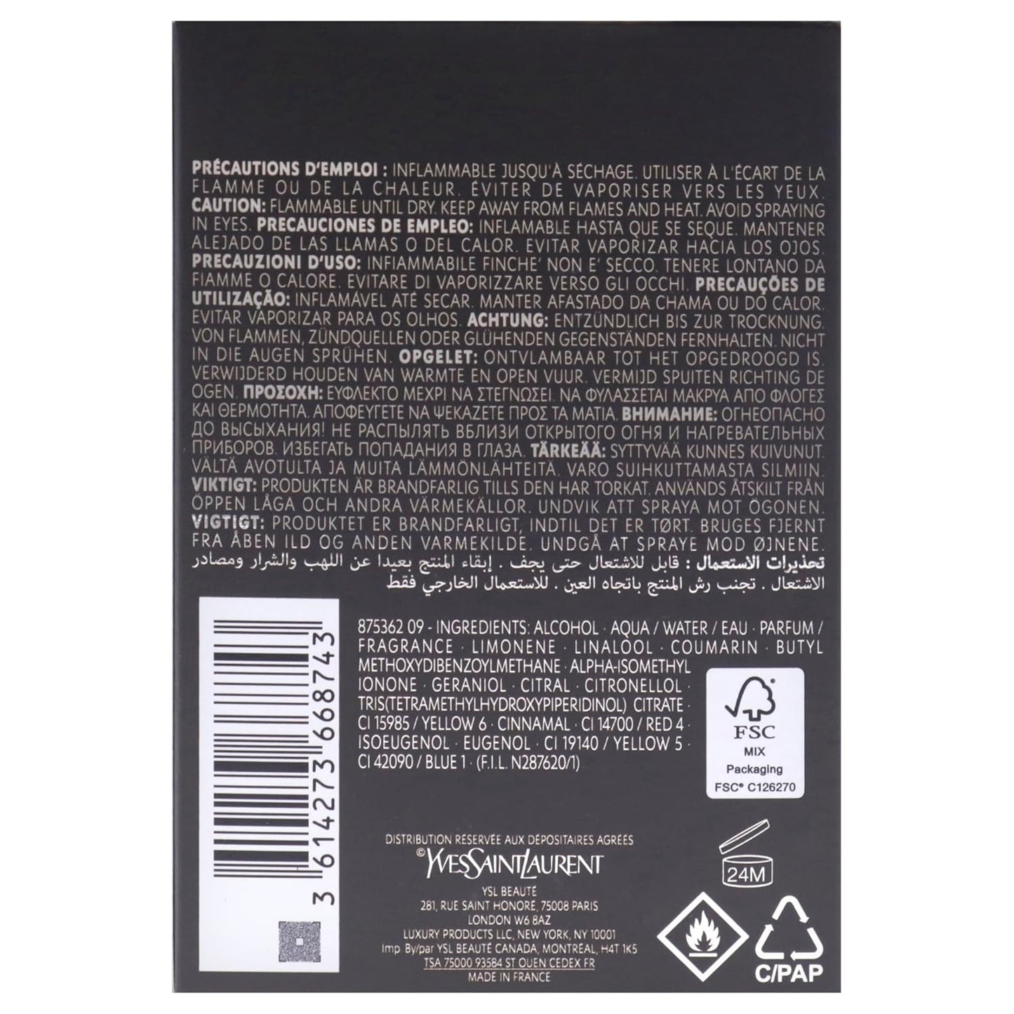 YVES SAINT LAURENT LHomme for Men - 3.3 oz EDP Spray