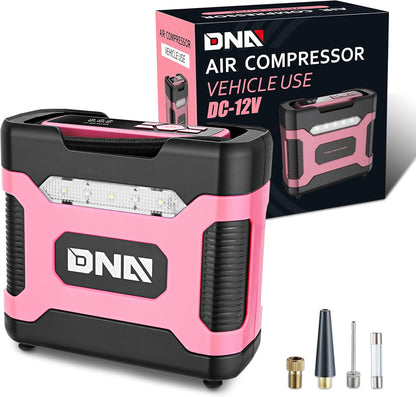 ‎ TOOLS-00212 Pink 12V DC Digital Tire Inflator Portable Air Compressor with Pressure Gauge for Cars, Bicycles, Motorcycles,Balls
