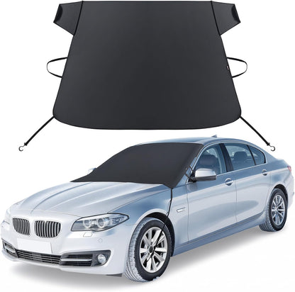 Windshield Cover for Ice and Snow, Durable 600D Oxford Fabric Waterproof Heavy Duty, Winter Windshield Frost Protector for Most Cars, Suvs, Trucks, Medium (67''X47'')