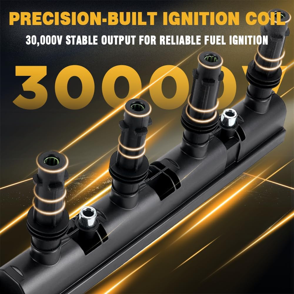 UF669 Ignition Coil Pack with Iridium Spark Plugs XP3922, Compatible with Buick Encore, Chevrolet Cruze, Sonic, Trax, Volt 1.4L 1.8L L4, High Performance Direct Fit Replacement