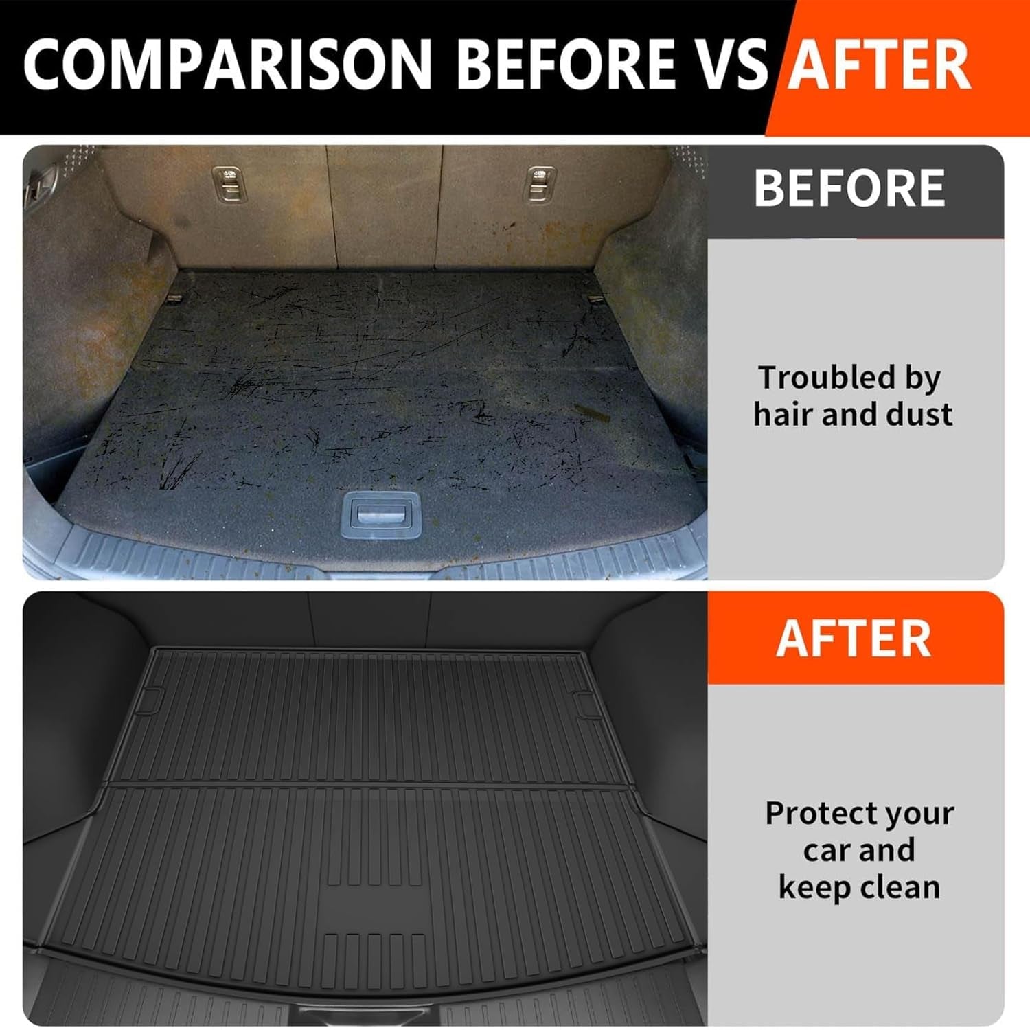 Trunk Cargo Liner Mat Tray Fit for Mazda CX-5 2017 2018 2019 2020 2021 2022 2023 2024 All Weather Rear Trunk Carpet Interior CX5 Accessories Waterproof Custom Fit Odorless TPE (Black)