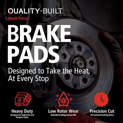 Work Force Semi-Metallic Front Brake Pads 1002-1333M Compatible with 2010-2012 Ford (F-250 Super Duty, F-350 Super Duty)