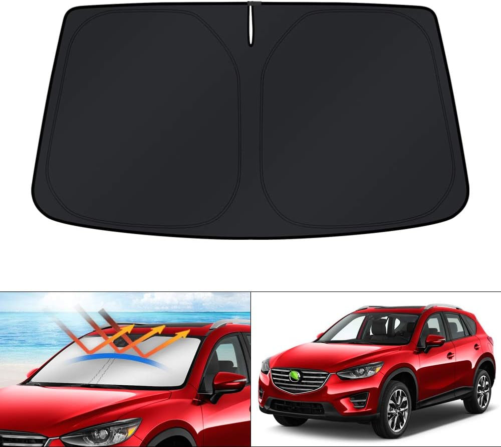 Windshield Sun Shade for 2013-2016 Mazda CX5 Accessories, Custom Fit CX-5 Front Window Sunshade Sun Visor Protector Foldable Blocks UV Rays Keep Your Car Cooler