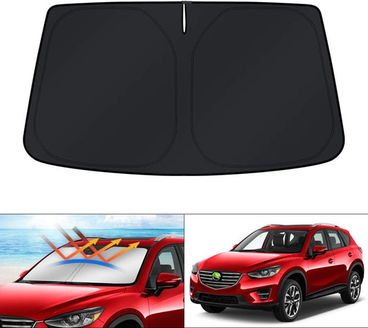 Windshield Sun Shade for 2013-2016 Mazda CX5 Accessories, Custom Fit CX-5 Front Window Sunshade Sun Visor Protector Foldable Blocks UV Rays Keep Your Car Cooler