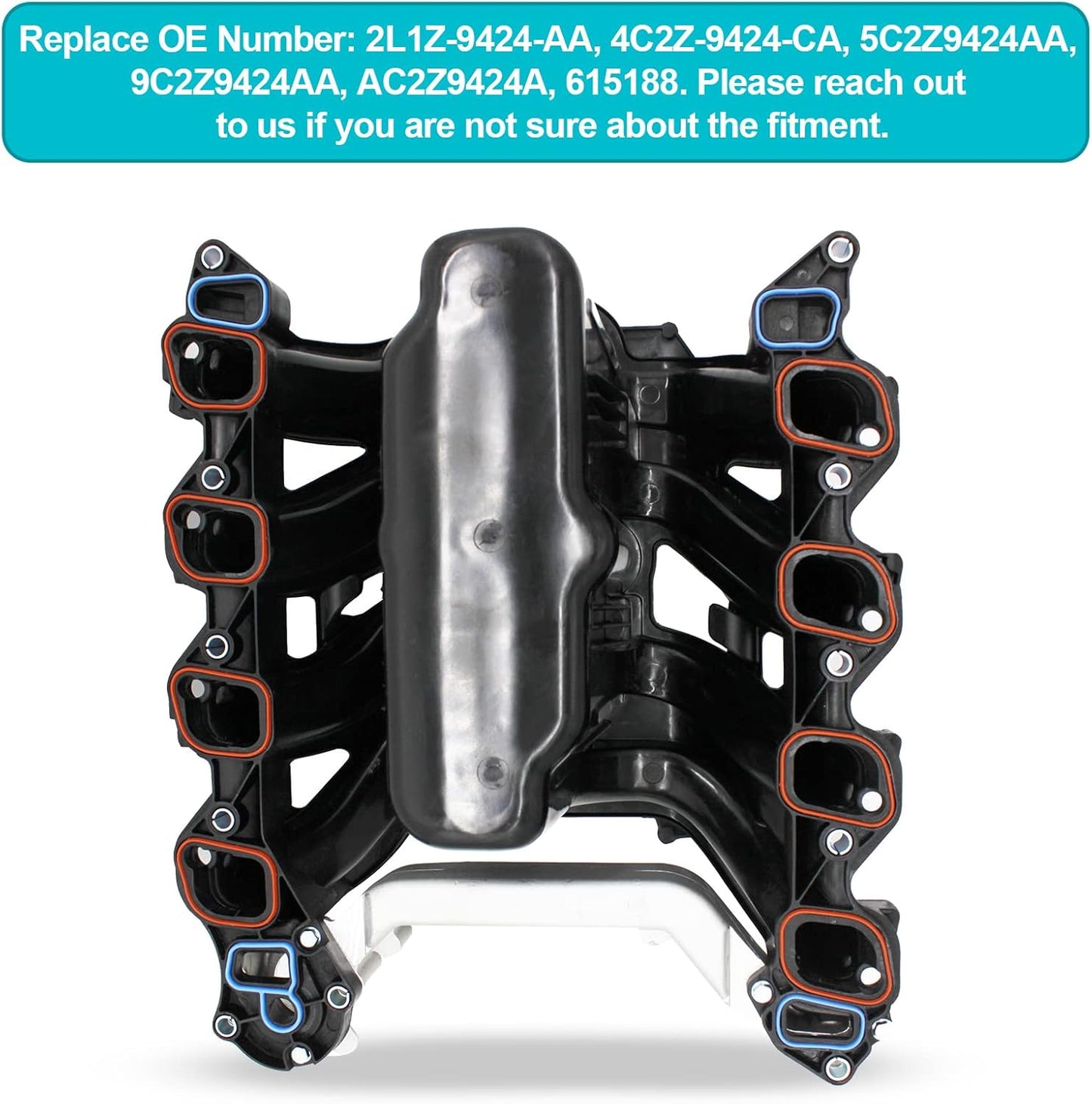 Upper Intake Manifold Compatible with 615-188, 5.4L Ford E-150,Club Wagon, E-250, E-350, E-450, F-150, F-250 Super Duty, F-350, Econoline, Excursion, Expedition. Exclude Coolant Heated Pcv