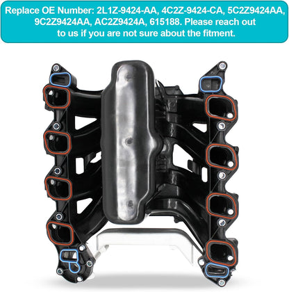 Upper Intake Manifold Compatible with 615-188, 5.4L Ford E-150,Club Wagon, E-250, E-350, E-450, F-150, F-250 Super Duty, F-350, Econoline, Excursion, Expedition. Exclude Coolant Heated Pcv