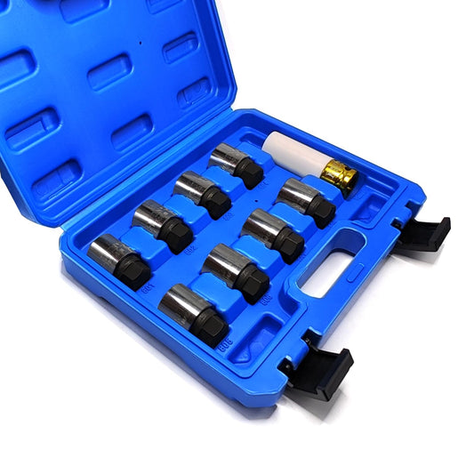 9PCS 25.5Mm Wheel Lock Nut Remover Kit for Jeep (JK) - 19Mm X 20Mm Aluminum Wheel Nut Remover