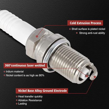 UF620 Ignition Coil Pack and Iridium Spark Plugs Set of 1 Compatible with Chevy Cruze Sonic Cruze Limited 2010-2018 (Only 1.8L) L4 Replaces#C1646, 4504