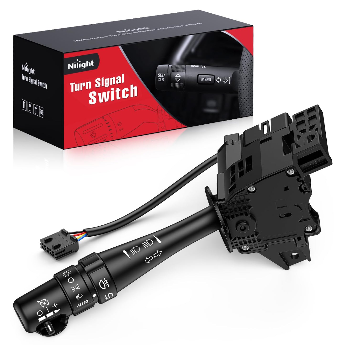 Turn Signal Switch Compatible with 2004 2005 2006 2007 Cadillac CTS 2004 2005 2006 Cadillac SRX W/Fog Lights Windshield Wiper Combination Dimmer Lever Switches with Cruise Control