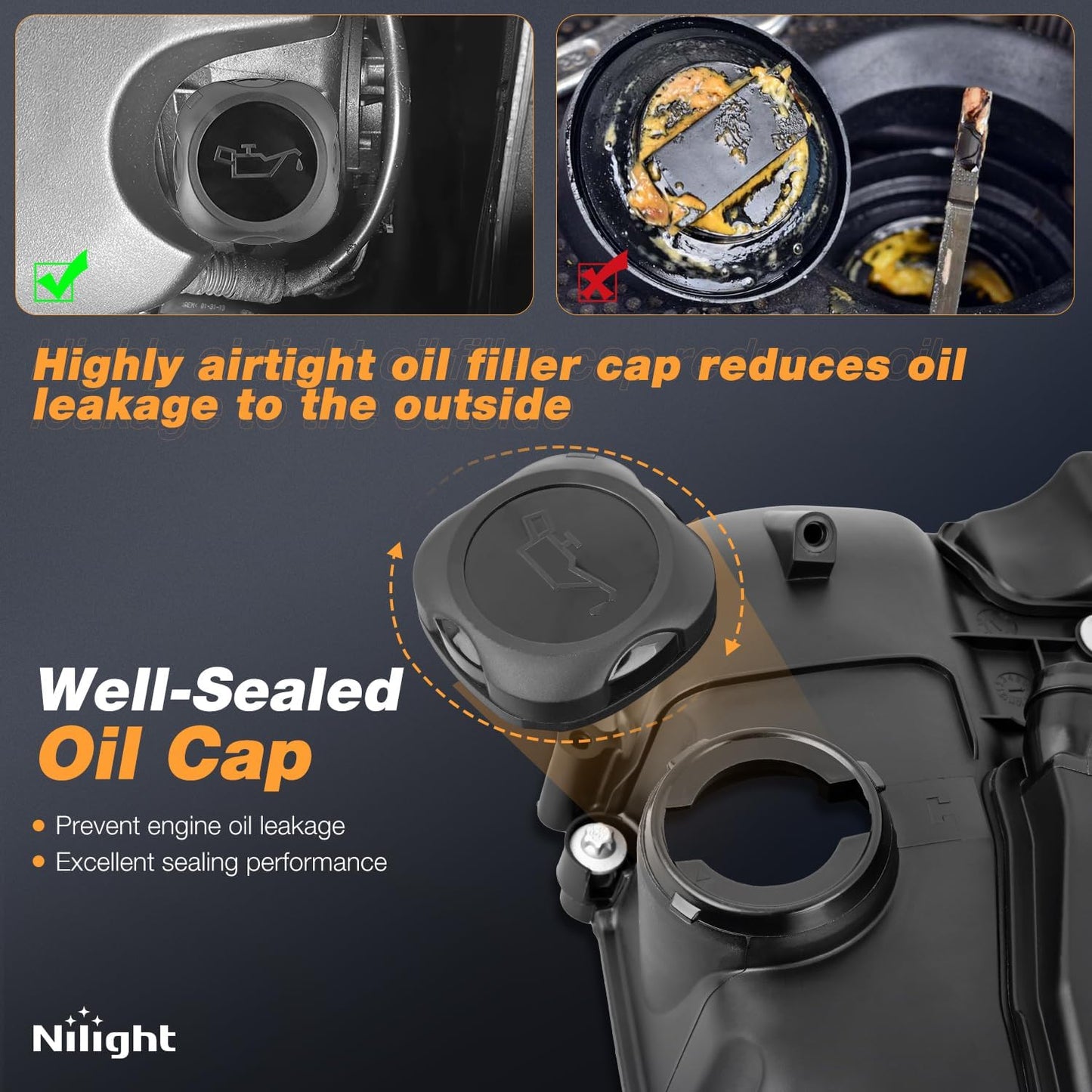 N55 Engine Valve Cover Gasket Kit for BMW 135I 335I 435I 535I 640I 740I 2011 2012 2013 2014 2015 2016 2017 2018 2019, for Activehybrid 2012-2016, X1 X3 X4 X5 X6 2011-2019, 3.0L