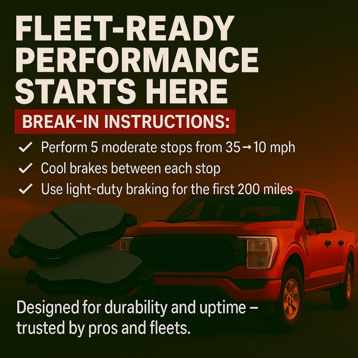 Work Force Semi-Metallic Front Brake Pads 1002-1333M Compatible with 2010-2012 Ford (F-250 Super Duty, F-350 Super Duty)