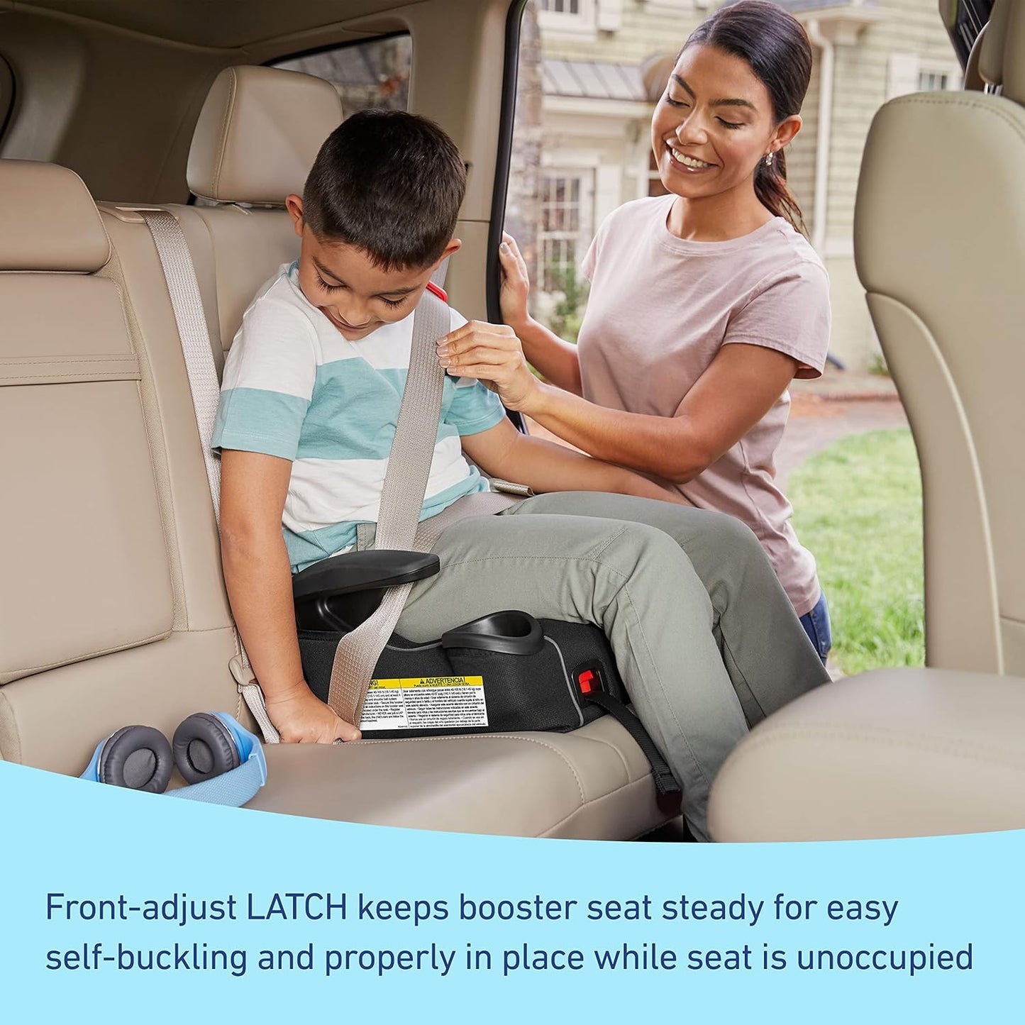 ® Turbobooster® LX Backless Booster with Affix Latch | Backless Booster Seat for Big Kids Transitioning to Vehicle Seat Belt (Rio)