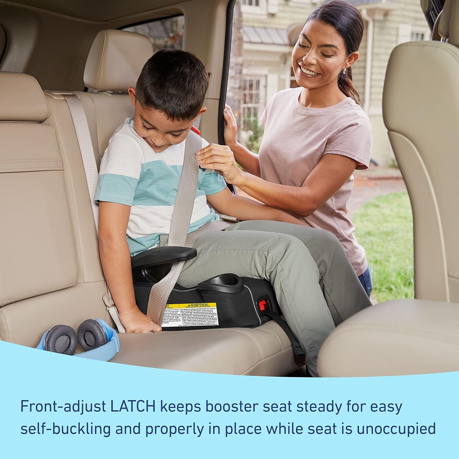 ® Turbobooster® LX Backless Booster with Affix Latch | Backless Booster Seat for Big Kids Transitioning to Vehicle Seat Belt (Rio)
