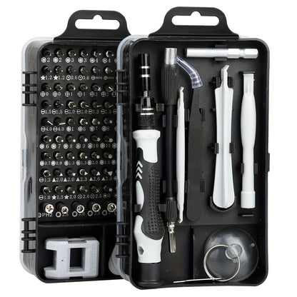 115 In 1 Precision Screwdriver Set Professional Repair Tool Magnetic Mini Repair Tool Kit With Flexible Shaft, Professional Electronics Repair For Phones, Watches, Laptops, Cameras, Game Consoles - Versatile Non-Slip Handle,