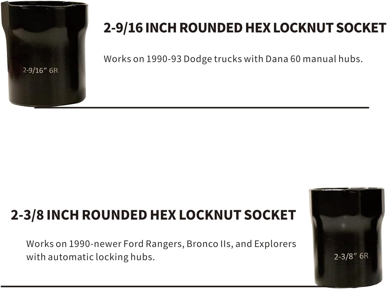 Wheel Bearing Locknut Socket Set 7 Piece Wheel Bearing Lock Nuts Removal and Installation Tool Kit 1/2 Inch Drive SAE and Metric 6-Point Axle Nut Socket Compatible with Dodge, Ford and Toyota