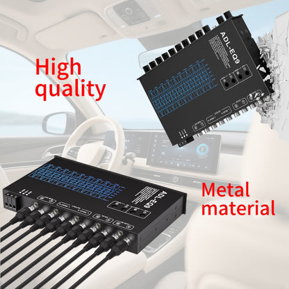9-Band Car Audio Equalizer with Front, Rear & Auxiliary Outputs - 8V RMS Line Driver, Adjustable EQ for Cars & Yachts, No Battery Needed, Enhances Sound Experience, Durable Iron Construction, Car Audio Accessories, Vehicle Au