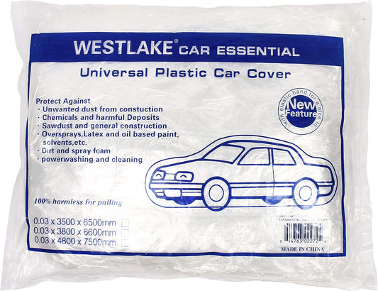 Universal Clear Disposable Car Cover for SUV, Sedan, Sport Cars, Antique Cars up to 22' X 12'