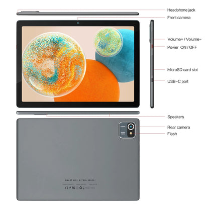 2025 NEW MB1001 Tablets 10.1" 1080P HD Display 2MP+5MP Camera 6GB RAM 64GB ROM 128GB Expandable 5000mAh Battery Android13 Pad PC