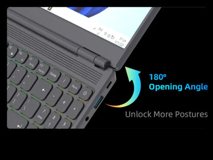 AKPAD 15.6"+7" Dual Screen Laptop Computer, Intel 12th N95 32GB/16GB DDR4 RAM, RGB Backlit Keyboard 7" Touch Screen Notebook PC