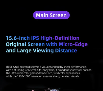 AKPAD 15.6"+7" Dual Screen Laptop Computer, Intel 12th N95 32GB/16GB DDR4 RAM, RGB Backlit Keyboard 7" Touch Screen Notebook PC