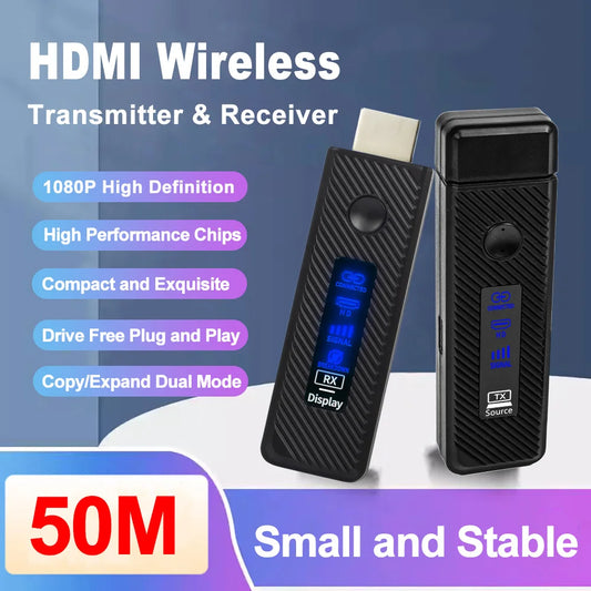 50M 5.8G 1080P Wireless HDMI Video Audio Transmitter Receiver Extender Display Screen Adapter TV Stick For Monitor Projector PC